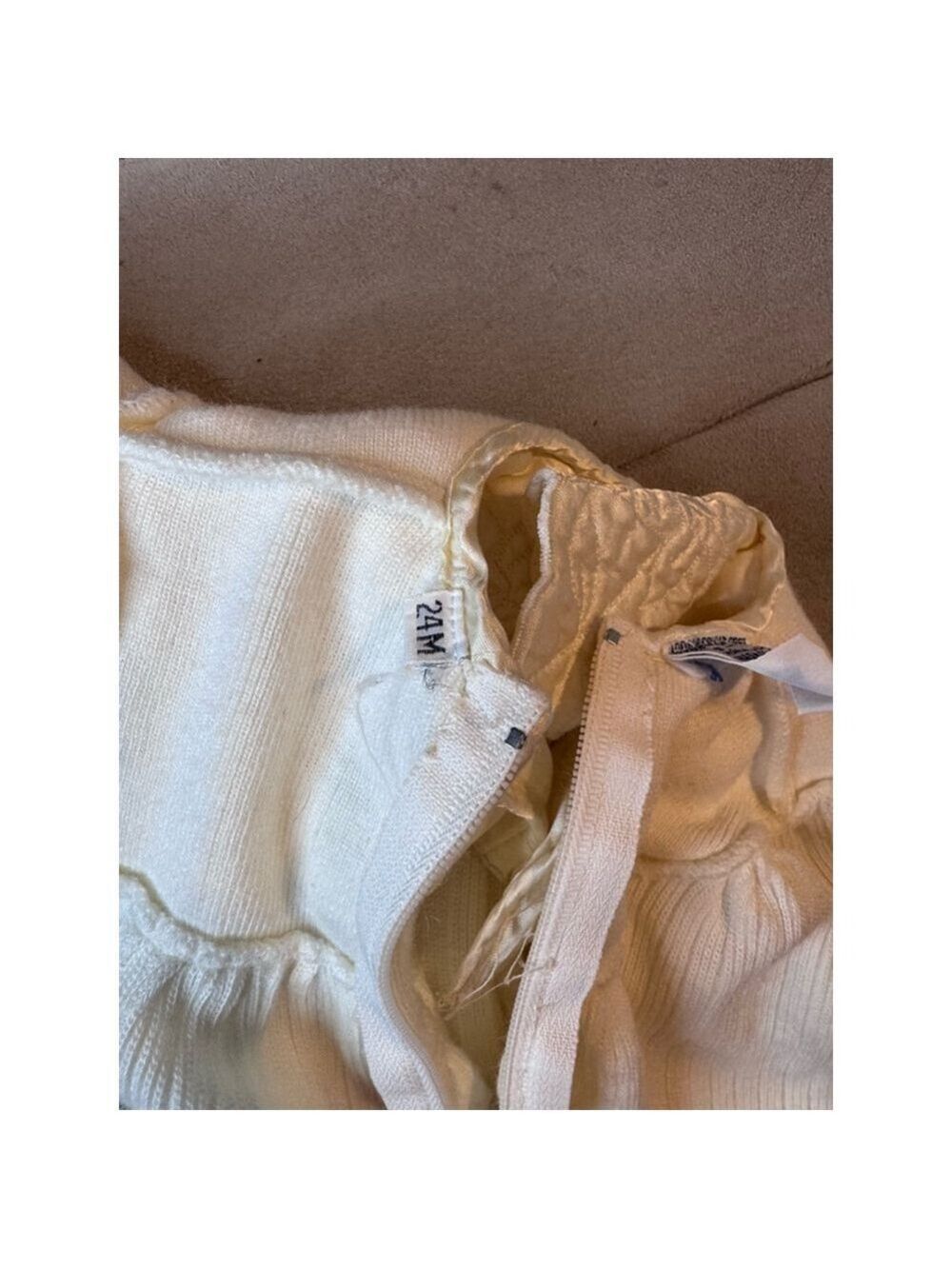 Vintage sweater baby dress square satin collar embroidered sweater dress 24 mon￼ - Picture 10 of 12